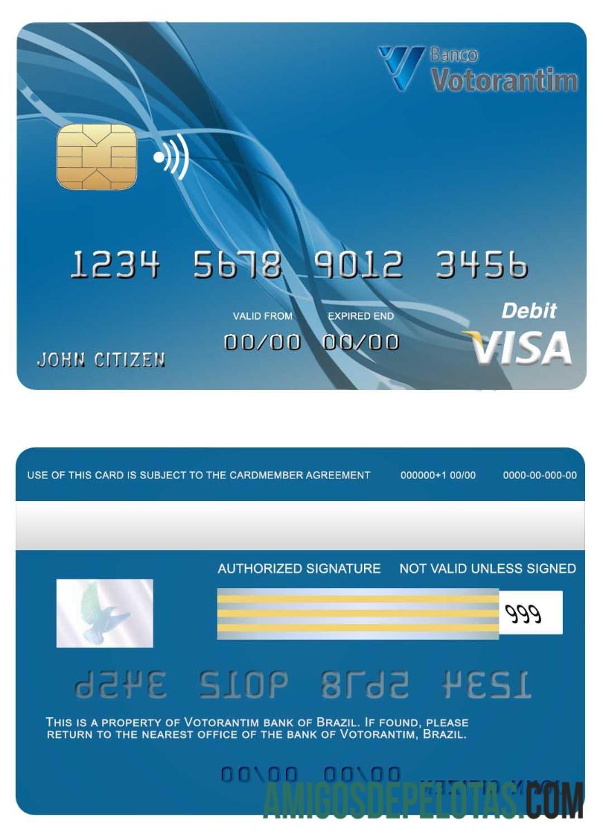 Brazil Votorantim Bank Visa Card exemplo